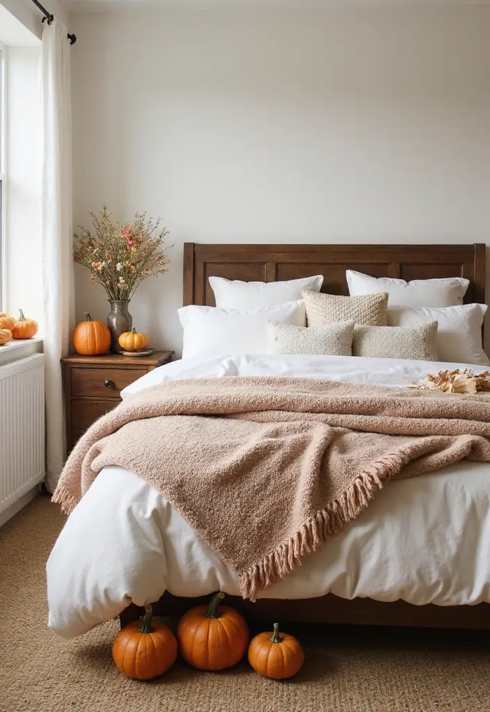10 Fall Bedroom Ideas That'll Make You Snuggle Up All Season Long! - 9. Playful Autumn Accents