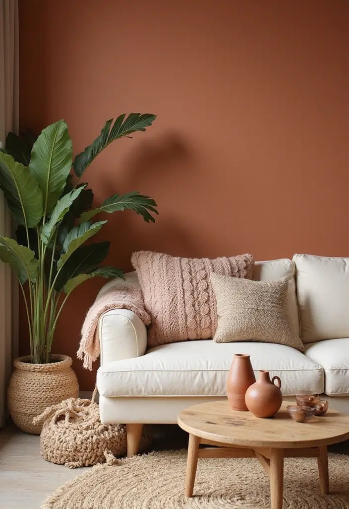 15 Fall Color Palette Ideas That Will Make Your Living Room the Coziest Place This Season! - 1. Earthy Terracotta and Cream