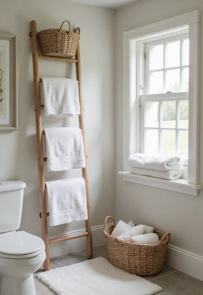 15 Luxurious Bathroom Decor Ideas That Won’t Break the Bank (#8 is a Game-Changer!) - 12. Unique Towel Displays