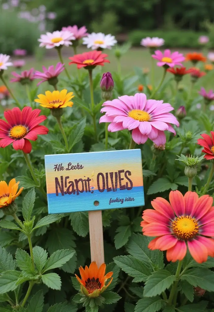 20 Colorful Fall Garden Decor Ideas That Will Brighten Your Days (Check Out #3!) - 17. Creative Plant Labels