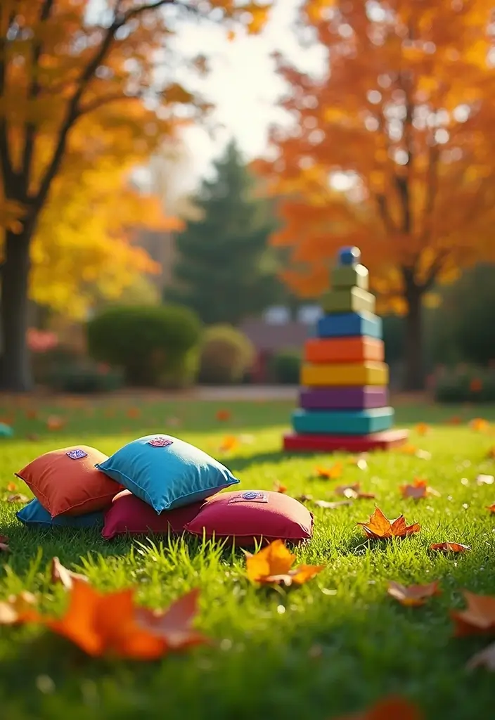 20 Colorful Fall Garden Decor Ideas That Will Brighten Your Days (Check Out #3!) - 19. Colorful Outdoor Games