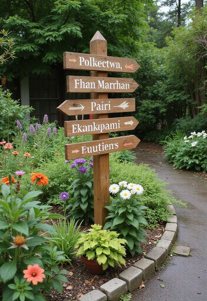 25 Aesthetic Garden Decor Ideas That Will Make Your Neighbors Envy Your Oasis! - 17. Rustic Wood Signs