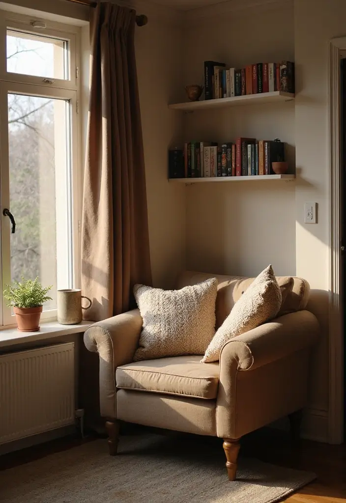 25 Cozy Dorm Room Inspirations to Make Your Tiny Space Feel Like Home! - 10. Set Up a Cozy Reading Nook