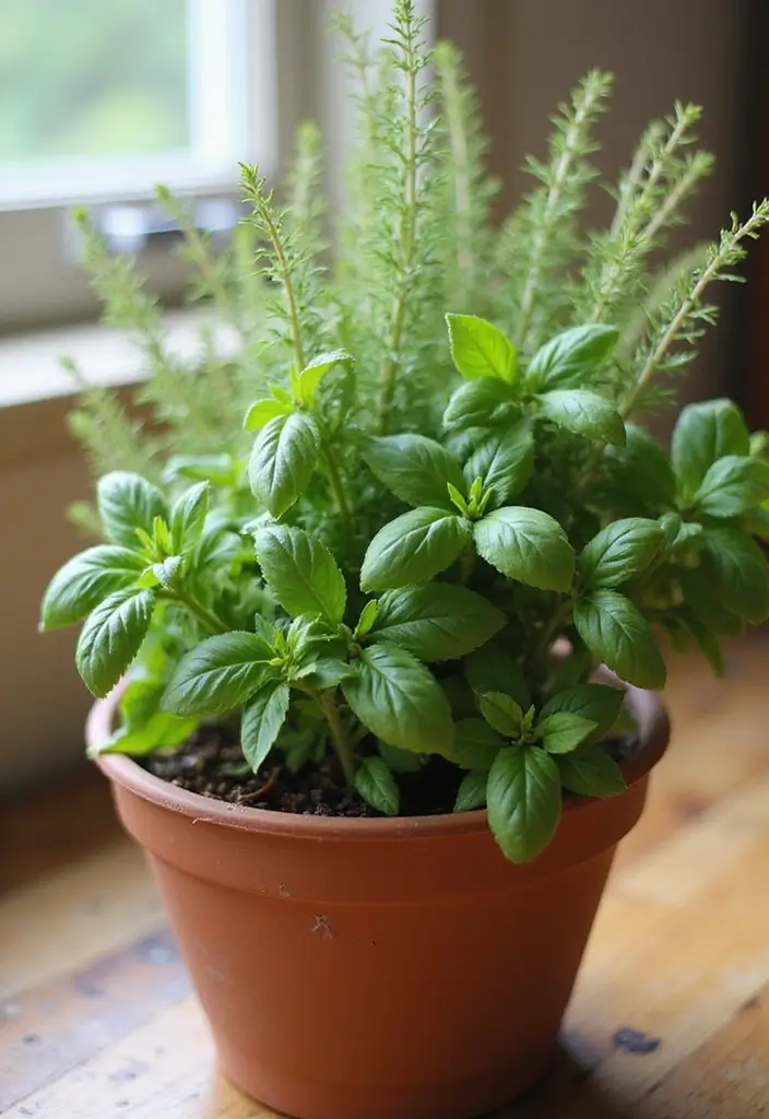 25 Perfect Indoor Herb Pairings in Pots for an Aromatic Kitchen Garden (You Won't Believe #4!) - 17. Thyme and Basil