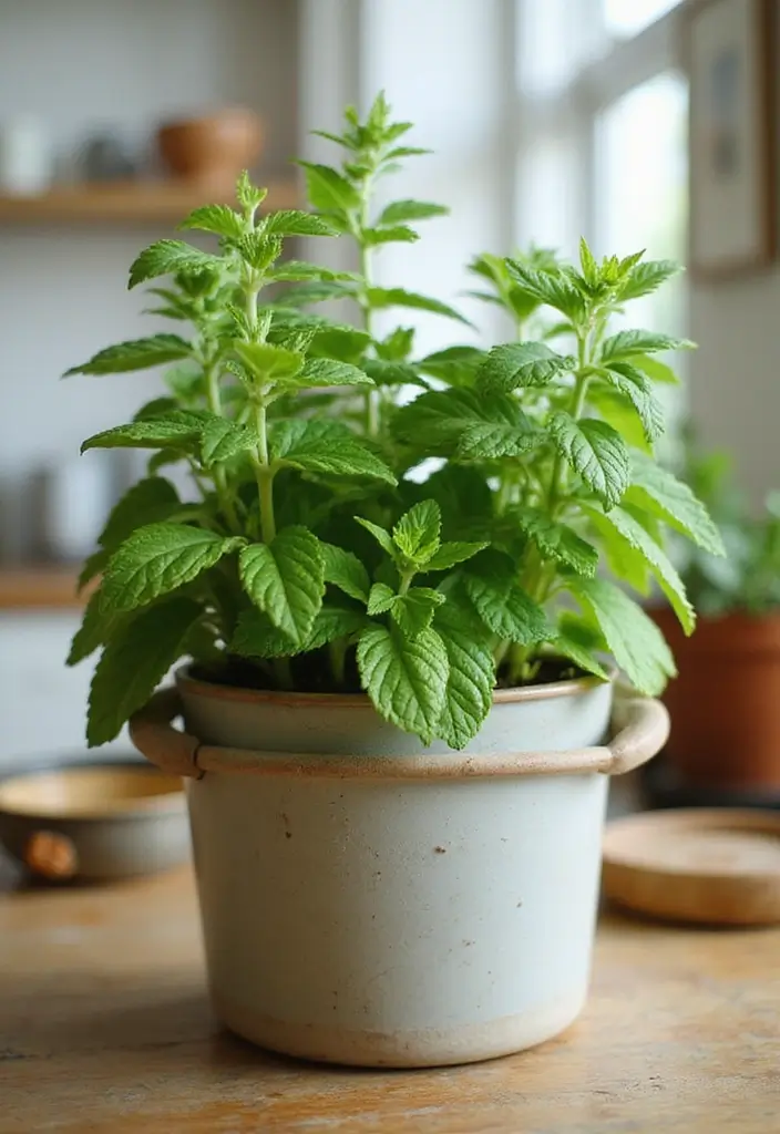 25 Perfect Indoor Herb Pairings in Pots for an Aromatic Kitchen Garden (You Won't Believe #4!) - 8. Lemon Balm and Mint