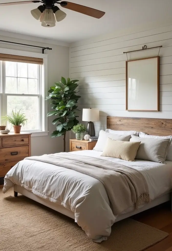 30 Modern Bedroom Ideas for Couples That Combine Style and Comfort (Don't Miss #12!) - 16. Modern Farmhouse Charm