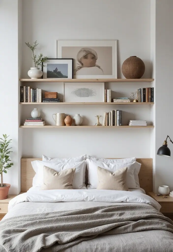 30 Modern Bedroom Ideas for Couples That Combine Style and Comfort (Don't Miss #12!) - 25. Creative Use of Shelving