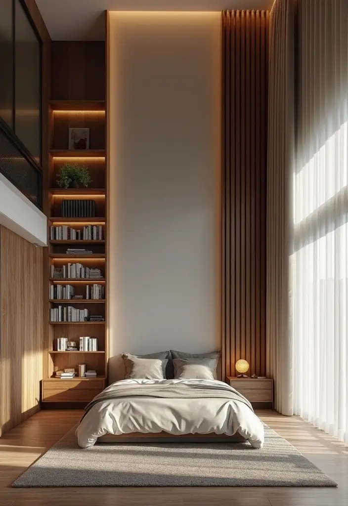 30 Modern Bedroom Ideas for Couples That Combine Style and Comfort (Don't Miss #12!) - 28. High Ceilings and Vertical Space