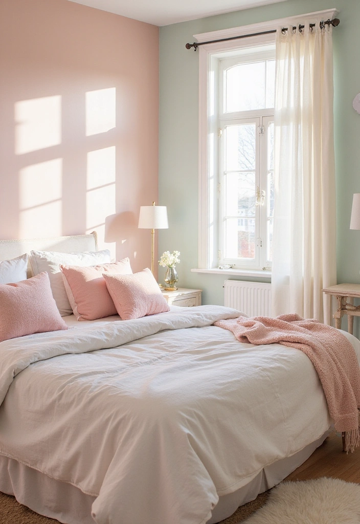 30 Modern Bedroom Ideas for Couples That Combine Style and Comfort (Don't Miss #12!) - 4. Soft Pastel Dreams