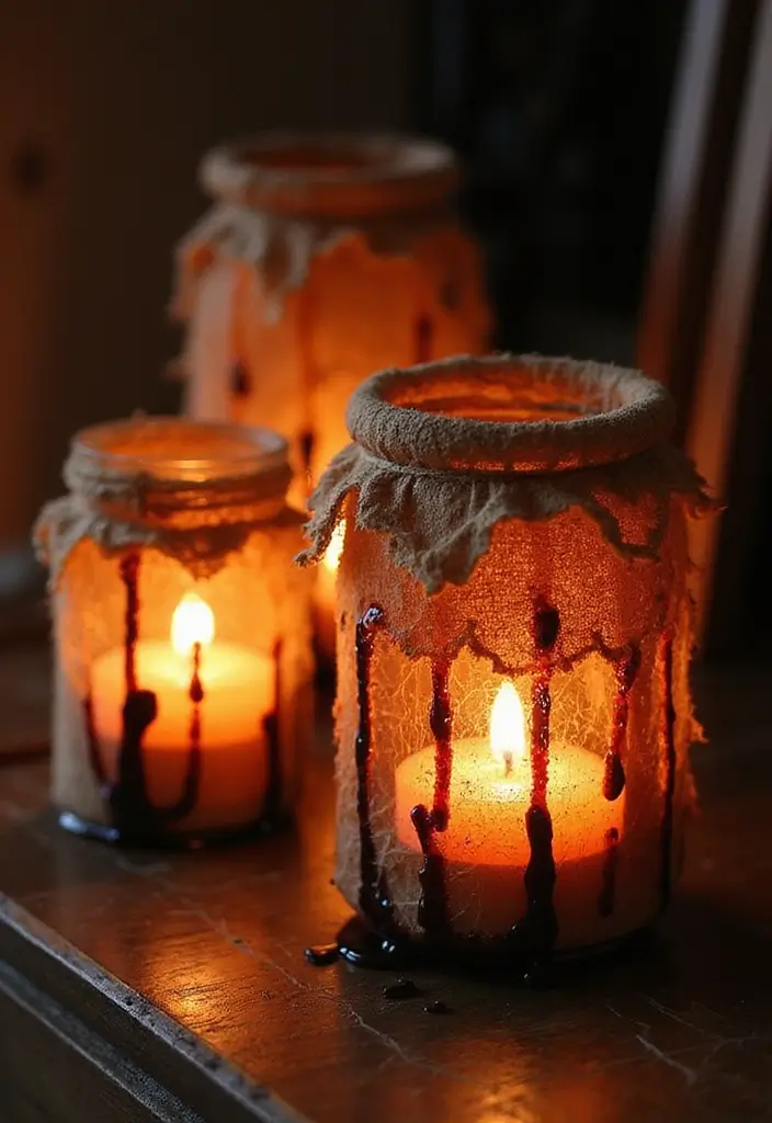 10 Easy Halloween Decorations That'll Make Your Home Spooktacular in Minutes! - 5. Creepy Candle Holders