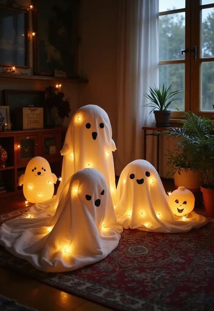 13 Vintage Halloween Decorations That Will Haunt Your Guests in the Best Way! - 11. Vintage Ghost Decorations