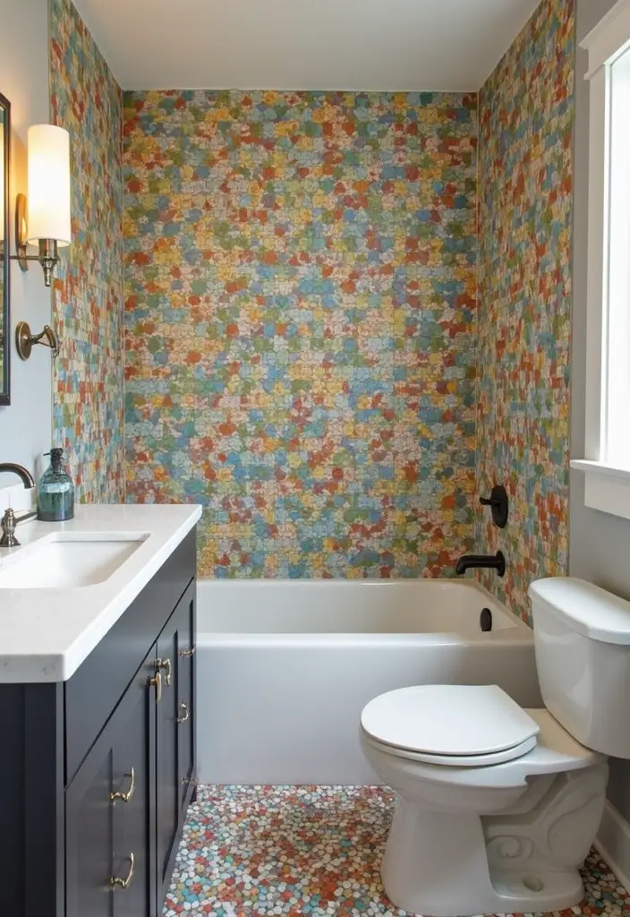 15 Stunning Guest Bathroom Ideas That Will Make Your Visitors Feel Like Royalty! - 11. Artistic Tile Designs