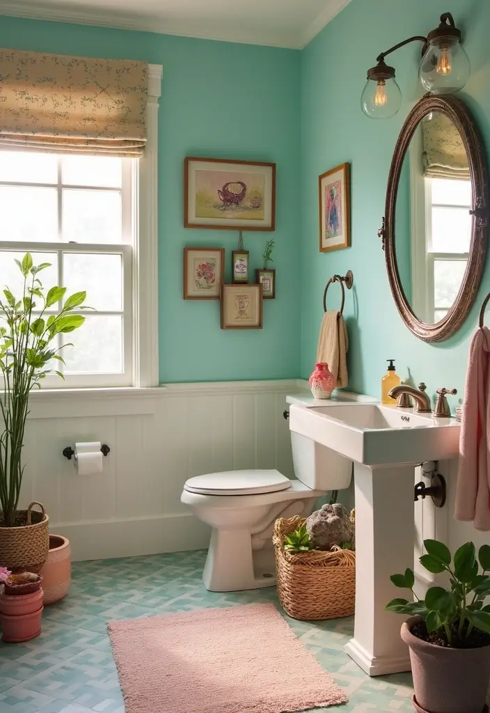 15 Stunning Guest Bathroom Ideas That Will Make Your Visitors Feel Like Royalty! - 14. Whimsical Elements