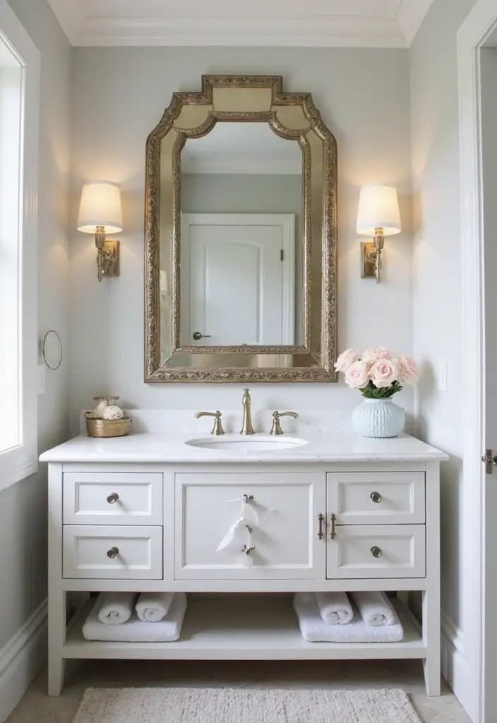 15 Stunning Guest Bathroom Ideas That Will Make Your Visitors Feel Like Royalty! - 2. Statement Mirrors