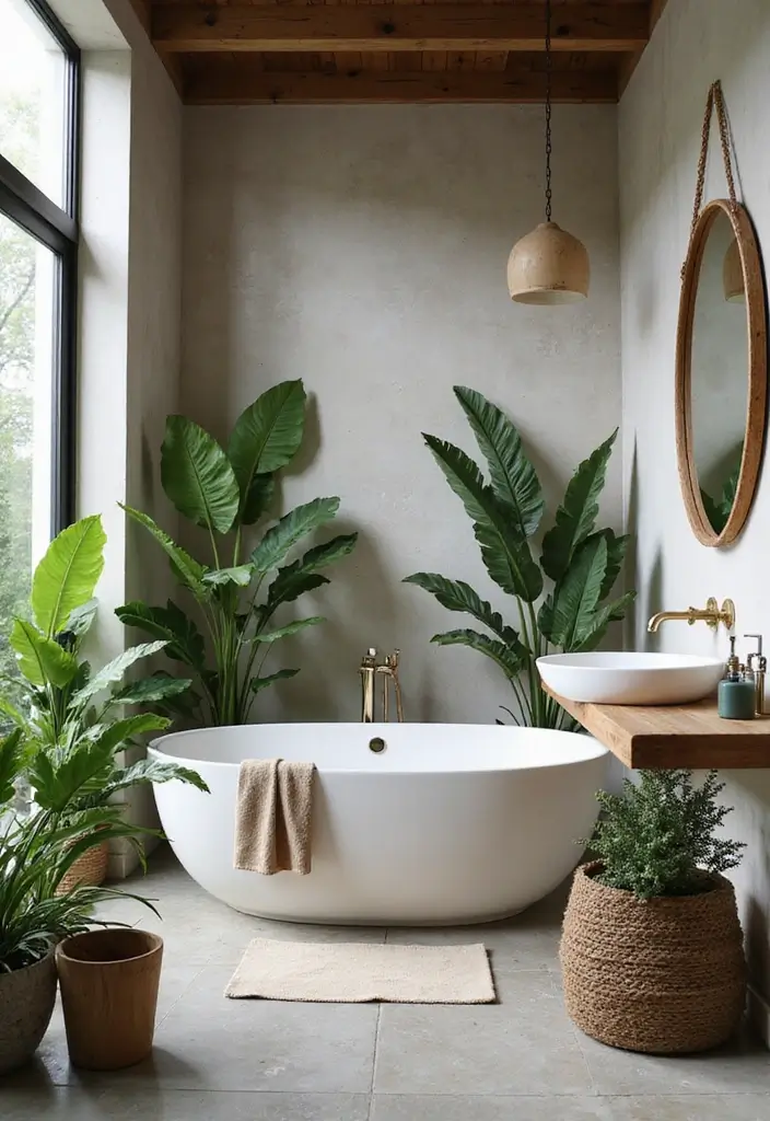 15 Stunning Guest Bathroom Ideas That Will Make Your Visitors Feel Like Royalty! - 6. Nature-Inspired Decor