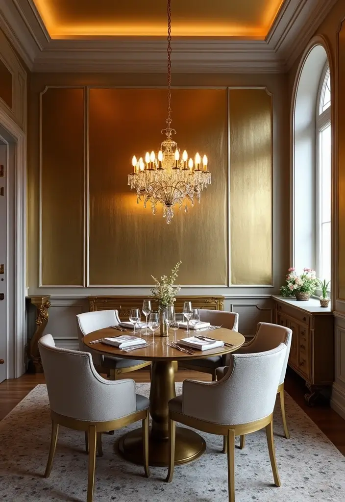 19 Bold Accent Wall Ideas That'll Make Your Guests Say 'WOW!' - 8. Metallic Finishes