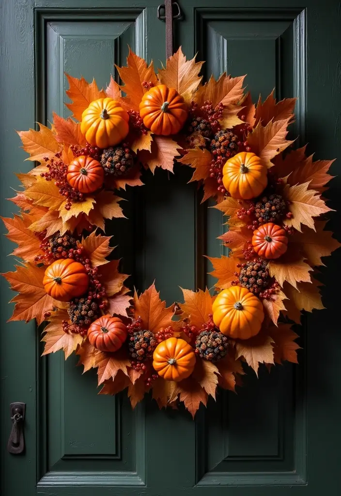 20 Adorable DIY Halloween Decorations That Will Transform Your Room Aesthetic! - 10. Fall Leaf Wreath