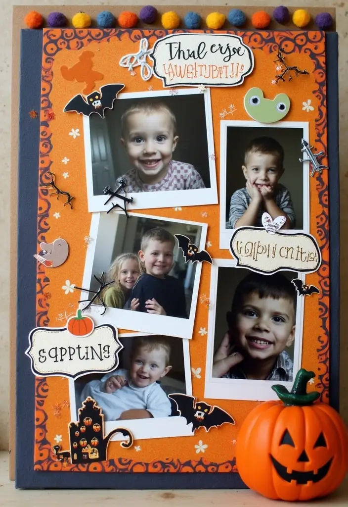 20 Adorable DIY Halloween Decorations That Will Transform Your Room Aesthetic! - 17. DIY Halloween Scrapbook Page