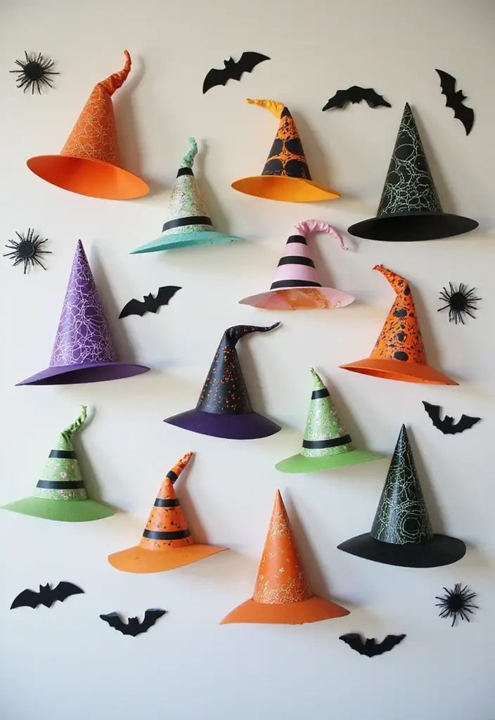 20 Adorable DIY Halloween Decorations That Will Transform Your Room Aesthetic! - 3. Witch Hat Wall Art