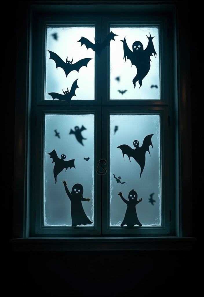 20 Adorable DIY Halloween Decorations That Will Transform Your Room Aesthetic! - 4. Spooky Silhouette Window Clings