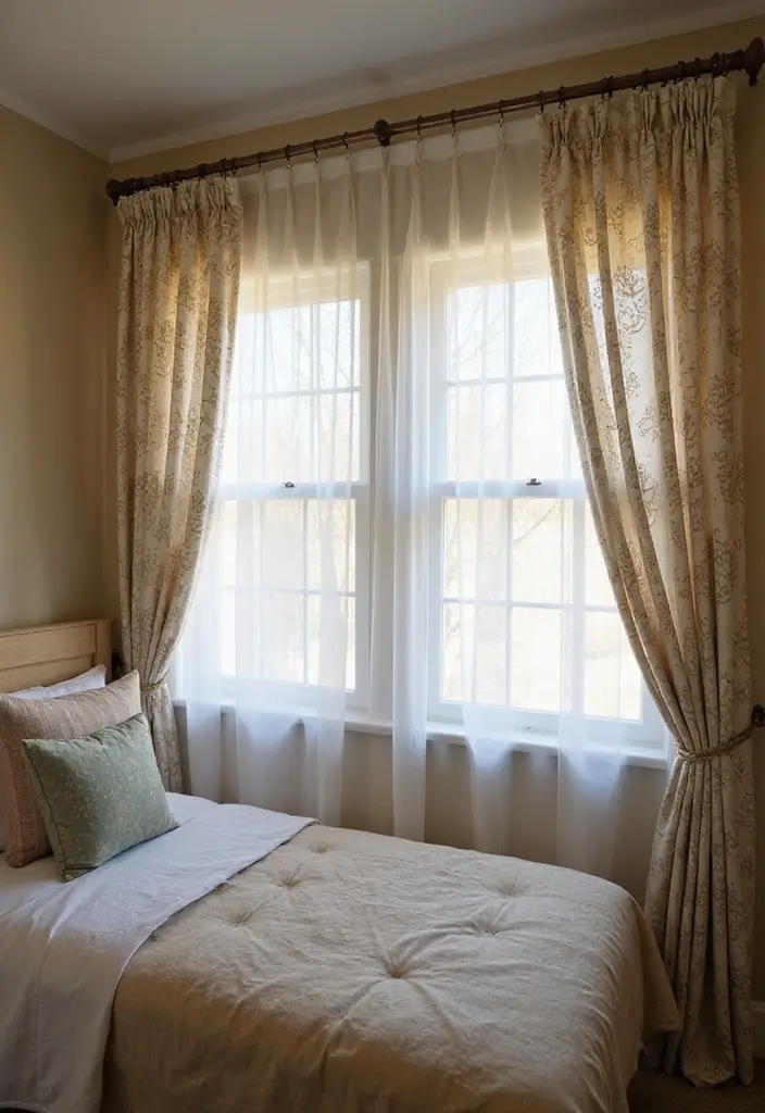 20 Aesthetic Bedroom Ideas for Small Spaces That Will Transform Your Single Bed! - 16. Unique Window Treatments