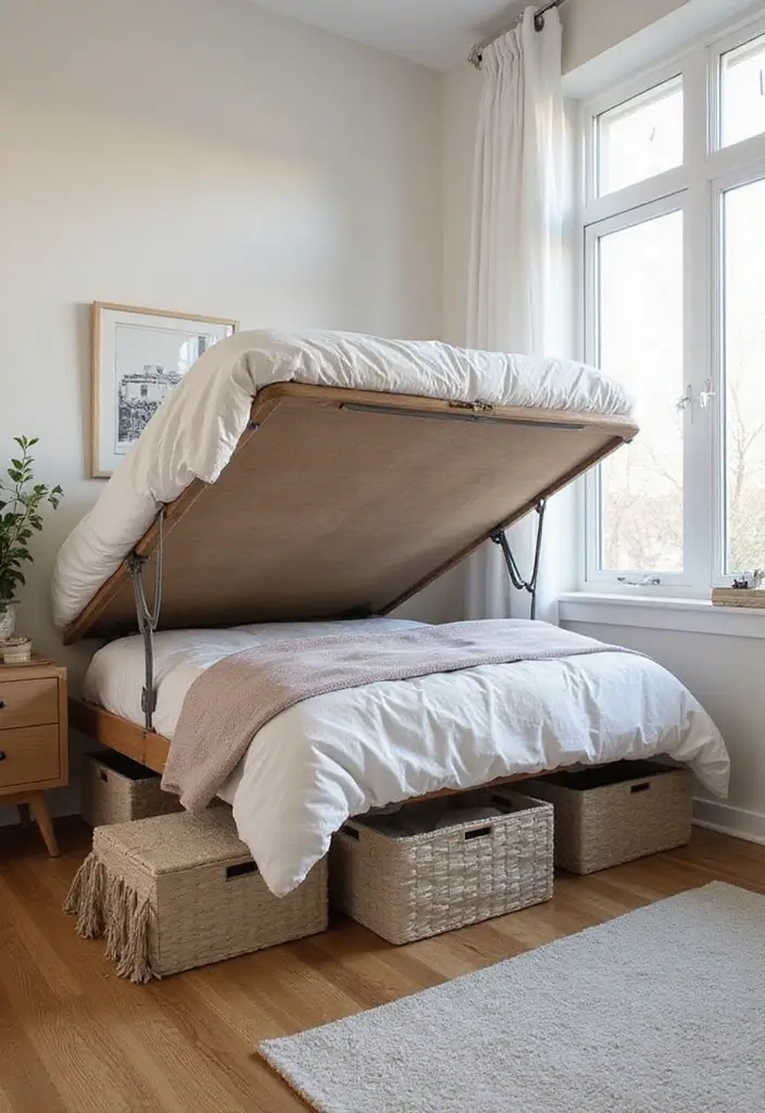 20 Aesthetic Bedroom Ideas for Small Spaces That Will Transform Your Single Bed! - 3. Utilize Under-Bed Storage