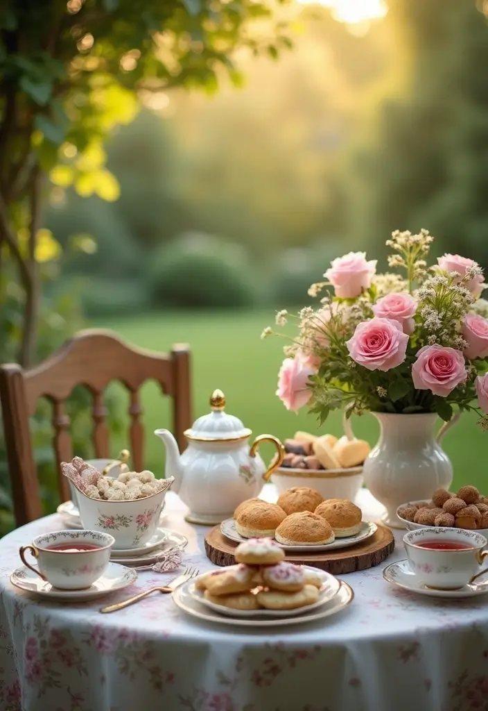 20 Aesthetic Photoshoot Ideas in Your Garden That Will Leave You Breathless! - 3. Tea Party Aesthetics