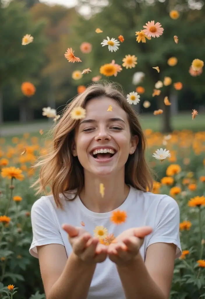 20 Aesthetic Photoshoot Ideas in Your Garden That Will Leave You Breathless! - 4. Petal Poses