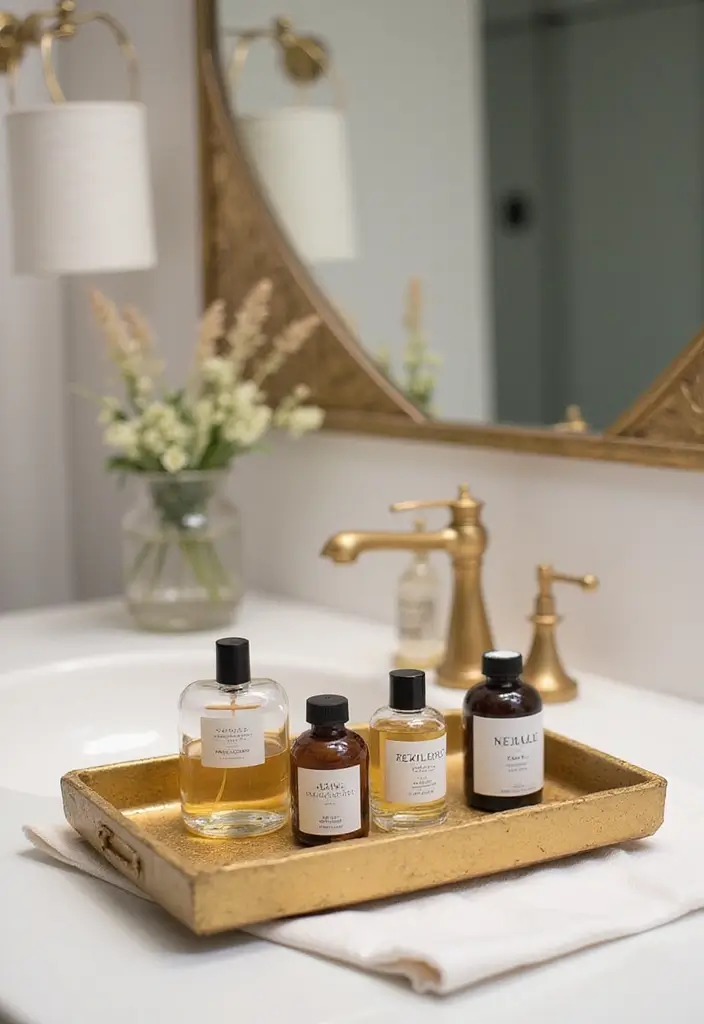 20 Bathroom Countertop Organization Hacks That Will Transform Your Space (You Won't Believe #5!) - 7. Decorative Trays