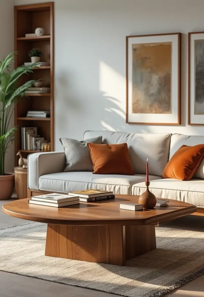 20 Cozy Mid Century Modern Living Room Ideas That'll Make You Feel Right at Home! - 13. Distinctive Coffee Tables