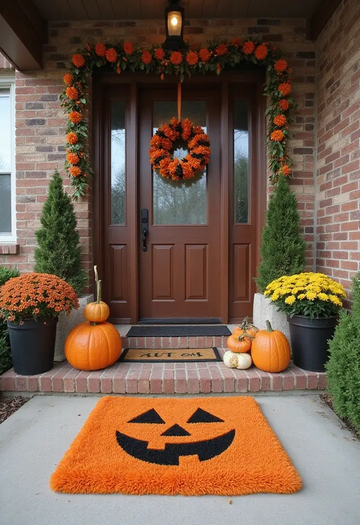 20 Cute Halloween Porch Decorations DIY That Will Make Your Neighbors Jealous! - 10. Halloween Door Mat