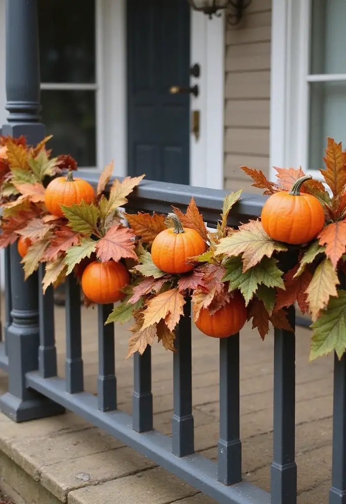 20 Cute Halloween Porch Decorations DIY That Will Make Your Neighbors Jealous! - 11. Festive Garland