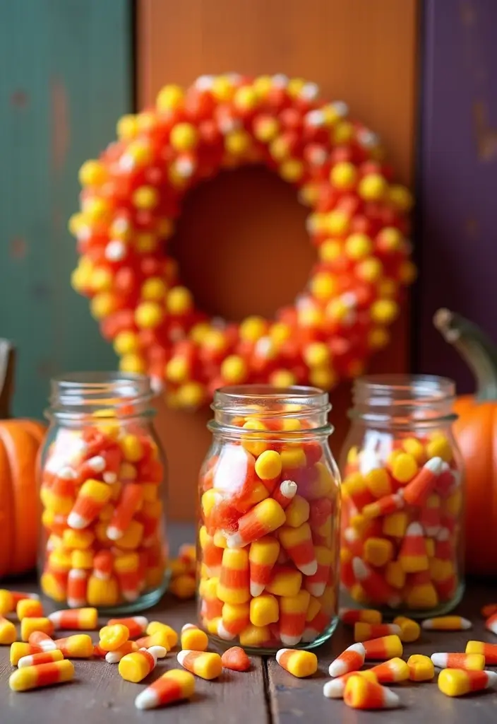20 Cute and Easy DIY Halloween Decorations That Will Spook Your Friends! - 15. Colorful Candy Corn Decor
