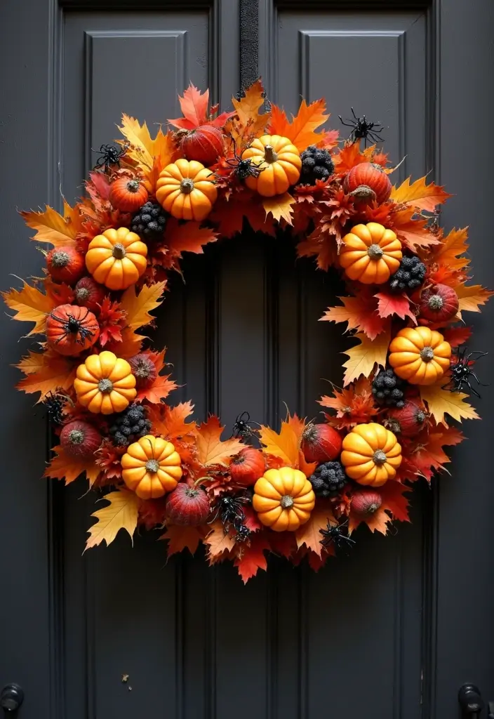 20 Cute and Easy DIY Halloween Decorations That Will Spook Your Friends! - 18. Charming Halloween Wreaths