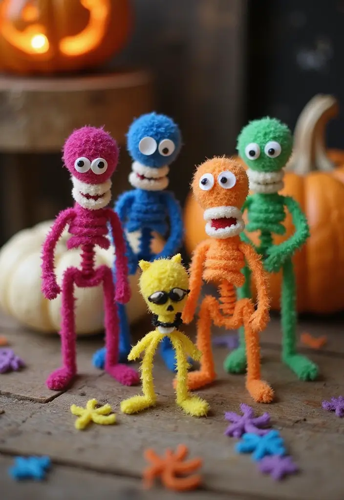 20 Cute and Easy DIY Halloween Decorations That Will Spook Your Friends! - 19. Silly Skeletons