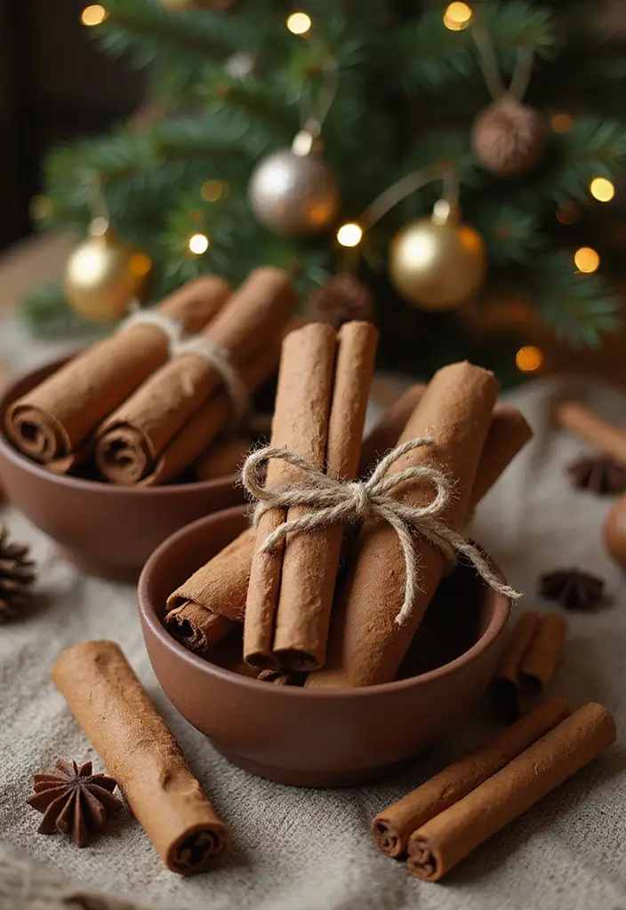 20 DIY Home Christmas Decor Ideas That Won't Break the Bank (You’ll Love #5!) - 10. Cinnamon Stick Bundles