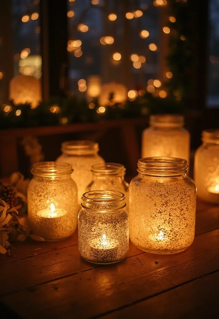 20 DIY Home Christmas Decor Ideas That Won't Break the Bank (You’ll Love #5!) - 12. Glass Jar Luminaries
