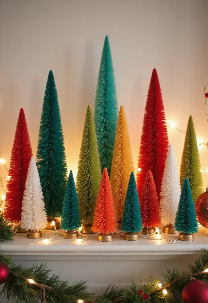 20 DIY Home Christmas Decor Ideas That Won't Break the Bank (You’ll Love #5!) - 14. Bottle Brush Trees