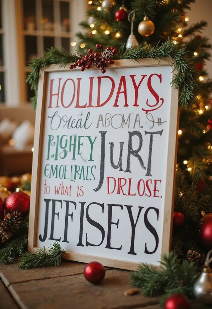 20 DIY Home Christmas Decor Ideas That Won't Break the Bank (You’ll Love #5!) - 7. Repurposed Holiday Signs