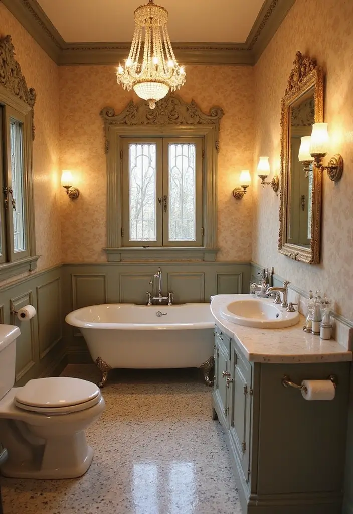 20 Dream Bathroom Designs That Will Make You Wish You Could Move In Right Now! - 5. Vintage Glamour