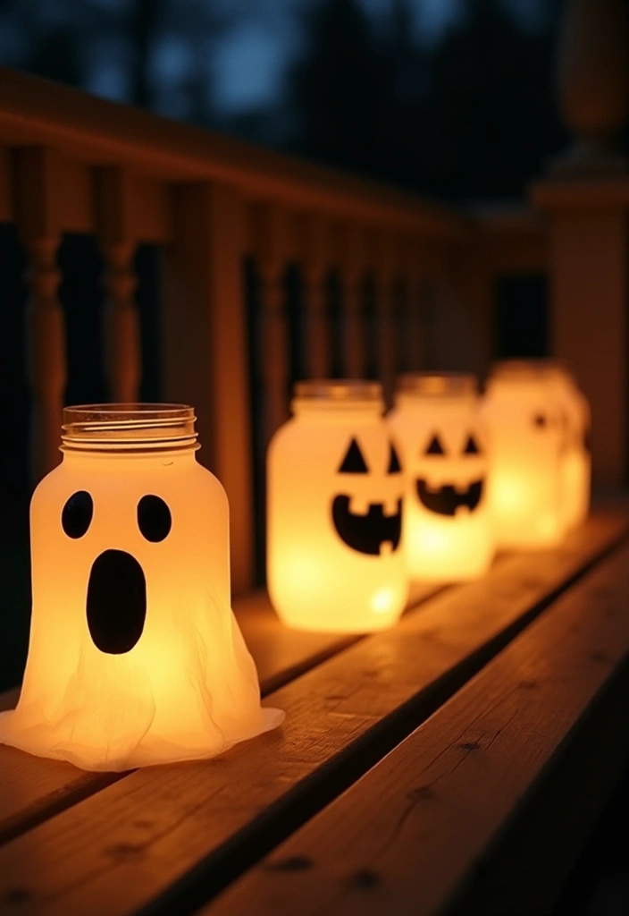 20 Easy Cute DIY Halloween Decorations That Will Wow Your Guests! - 2. Adorable Ghost Lanterns