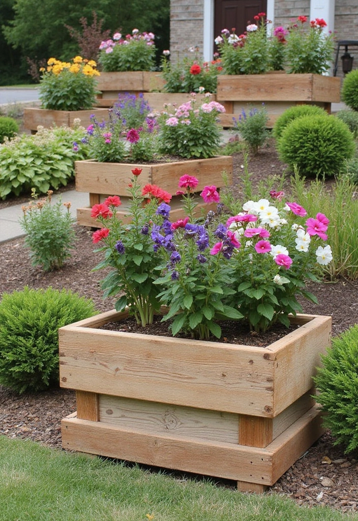20 Gardening Ideas for Your Front Yard That Will Make Neighbors Green with Envy! - 3. DIY Planter Boxes