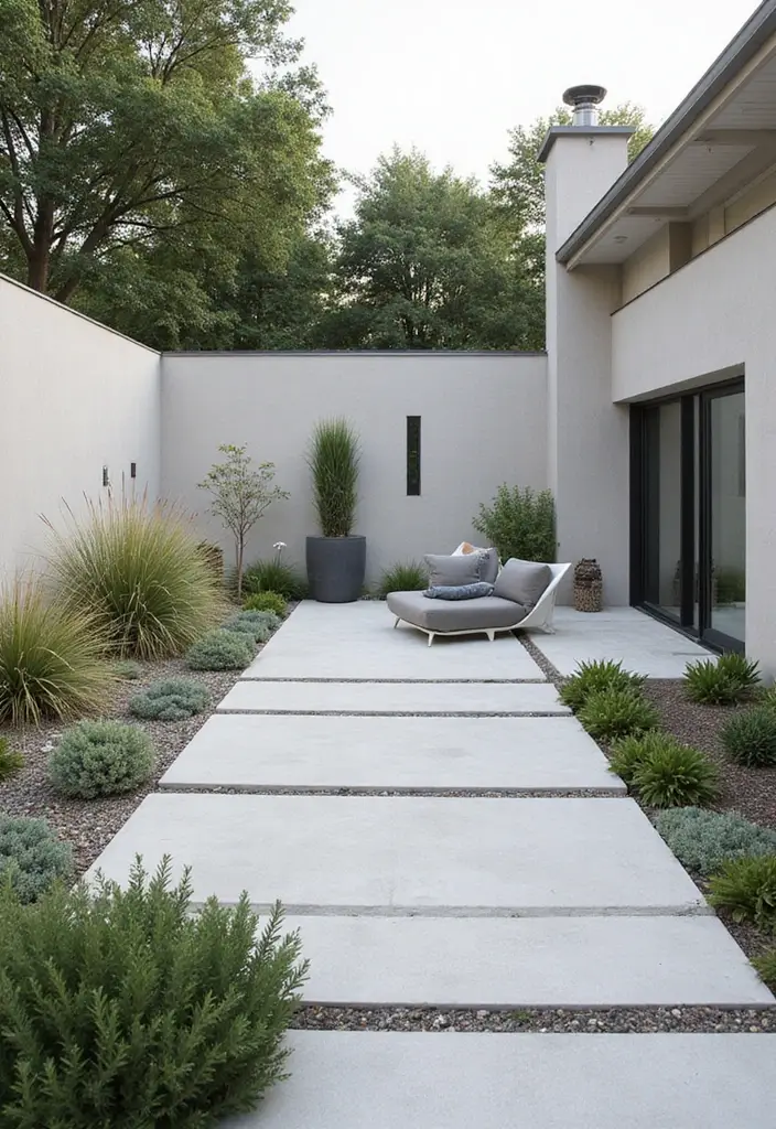 20 Large Backyard Landscaping Designs That'll Make Your Neighbors Green with Envy! - 1. Modern Minimalist Oasis