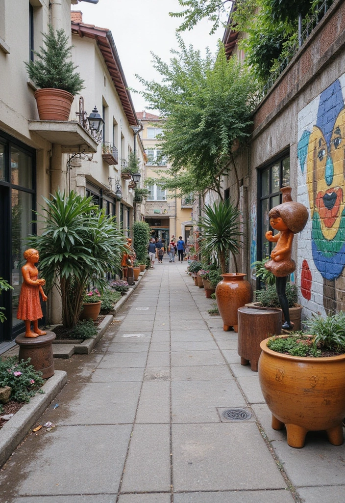 20 Large Backyard Landscaping Designs That'll Make Your Neighbors Green with Envy! - 12. Artistic Outdoor Gallery