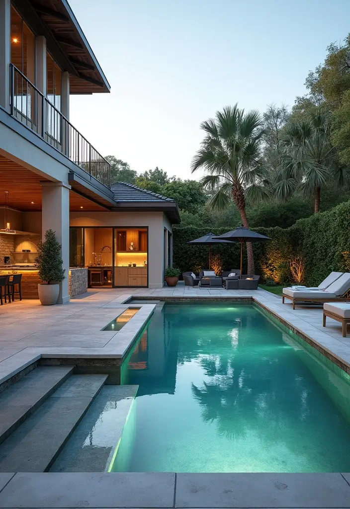 20 Large Backyard Landscaping Designs That'll Make Your Neighbors Green with Envy! - 7. Luxurious Resort Inspired