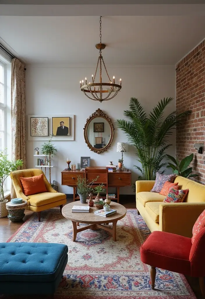 20 Living Room Ideas That’ll Make You Want to Stay Home Forever (Wait Until You See #12!) - 10. Trendy Eclectic Fusion