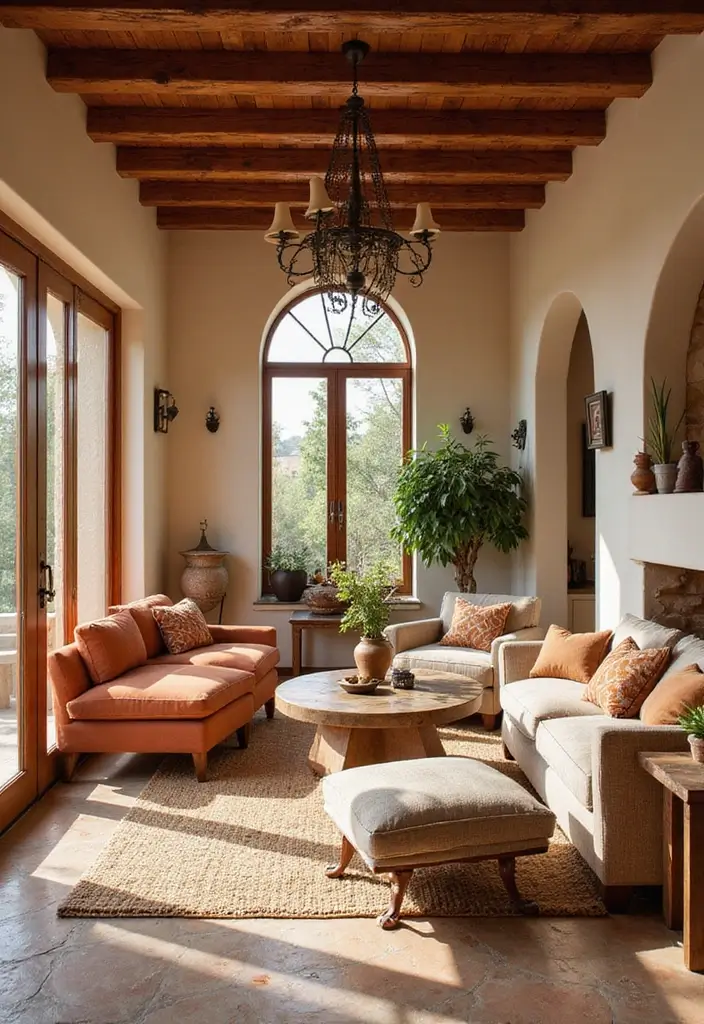 20 Living Room Ideas That’ll Make You Want to Stay Home Forever (Wait Until You See #12!) - 13. Inviting Mediterranean Retreat