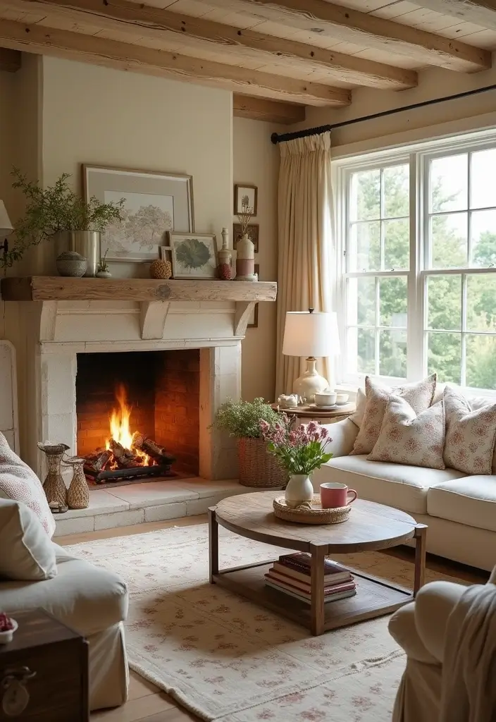20 Living Room Ideas That’ll Make You Want to Stay Home Forever (Wait Until You See #12!) - 2. Cozy Cottage Vibes