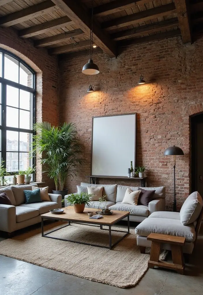 20 Living Room Ideas That’ll Make You Want to Stay Home Forever (Wait Until You See #12!) - 7. Urban Industrial Chic