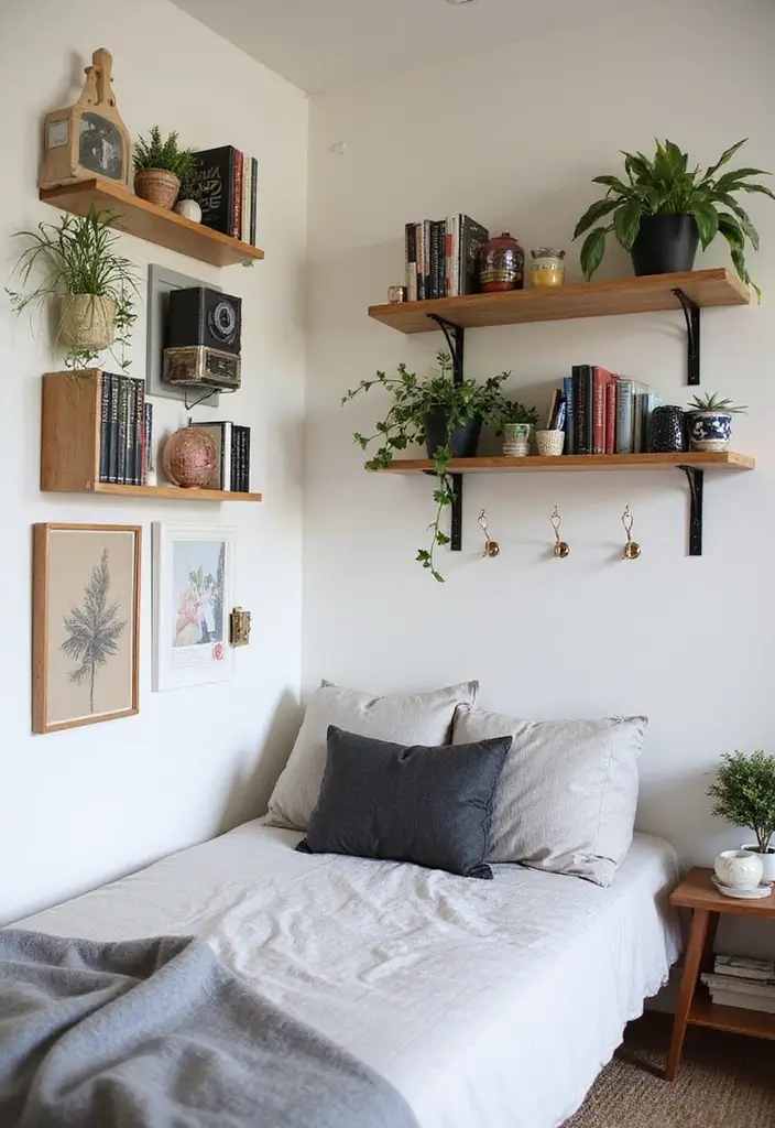 20 Mind-Blowing Bedroom Ideas for Small Rooms That Will Change Your Space Forever! - 3. Go Vertical with Decor